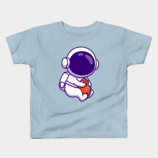 Cute Astronaut Playing Rugby Kids T-Shirt